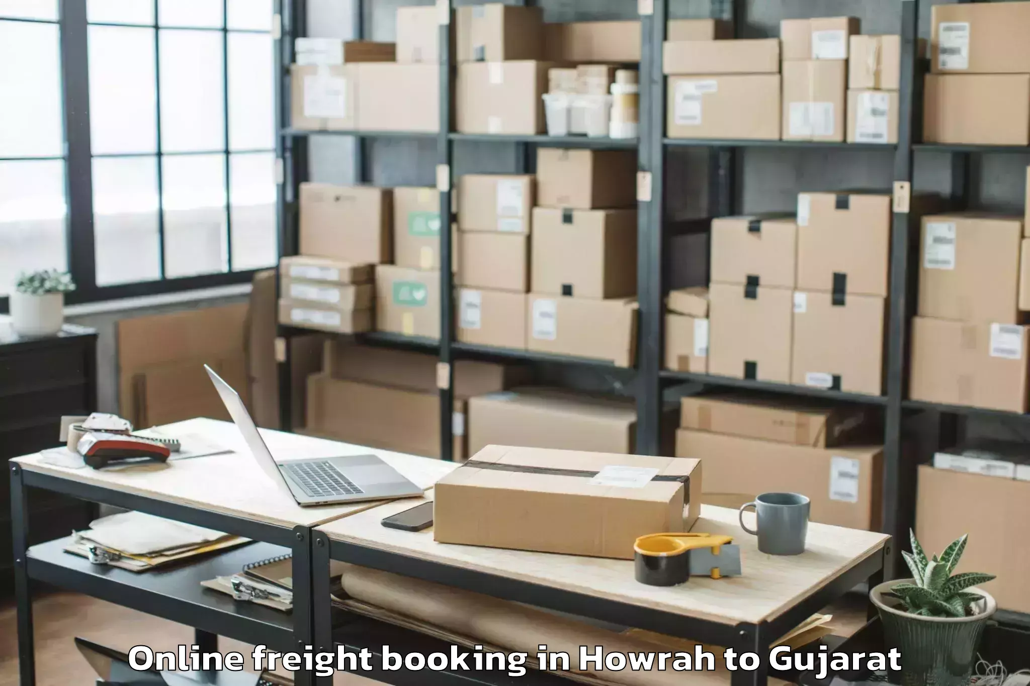 Comprehensive Howrah to Crystal Mall Rajkot Online Freight Booking